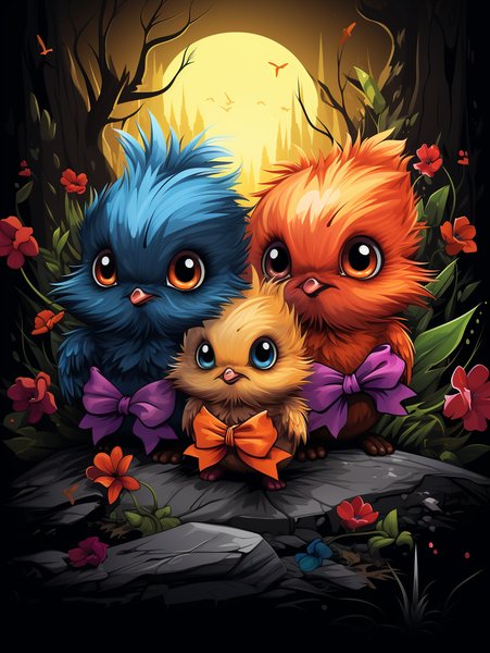 A Group Of Small Fluffy Chick - Cute & Kawaii Screen Print T-Shirt & Hoodie