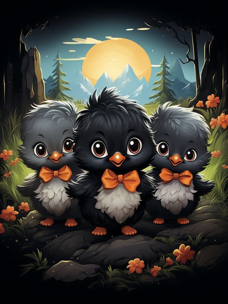 A Group Of Small Fluffy Chick - Cute & Kawaii Screen Print T-Shirt & Hoodie