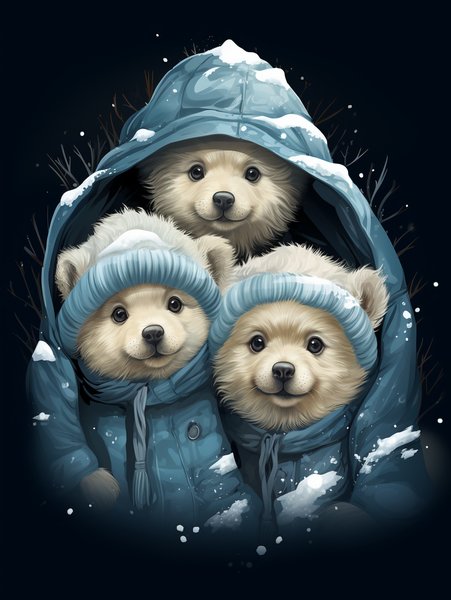 A Group Of Tiny Cuddly Bear C - Cute & Kawaii Screen Print T-Shirt & Hoodie