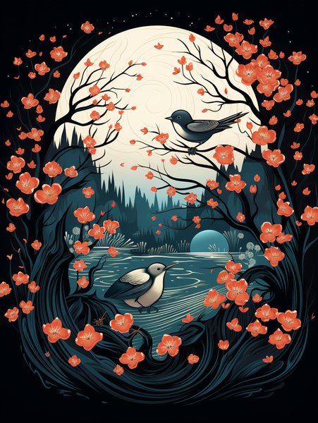 A Group Of Tiny Singing Birds - Cute & Kawaii Screen Print T-Shirt & Hoodie