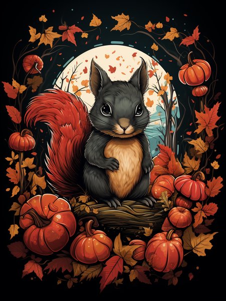 A Little Joyful Squirrel Hold - Cute & Kawaii Screen Print T-Shirt & Hoodie