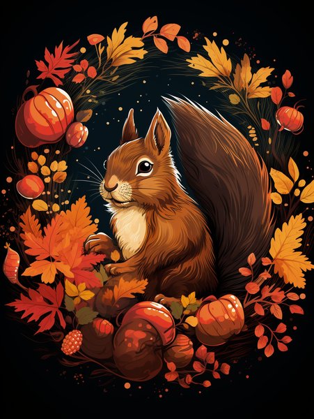 A Little Joyful Squirrel Hold - Cute & Kawaii Screen Print T-Shirt & Hoodie