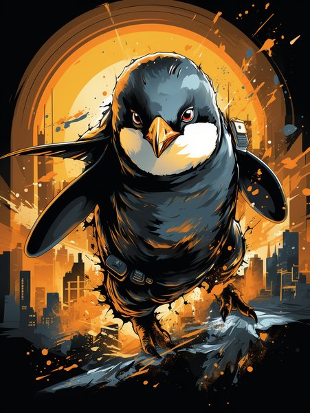 A Little Penguin Dressed As A - Cute & Kawaii Screen Print T-Shirt & Hoodie