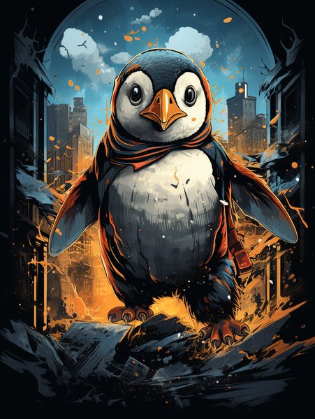 A Little Penguin Dressed As A - Cute & Kawaii Screen Print T-Shirt & Hoodie