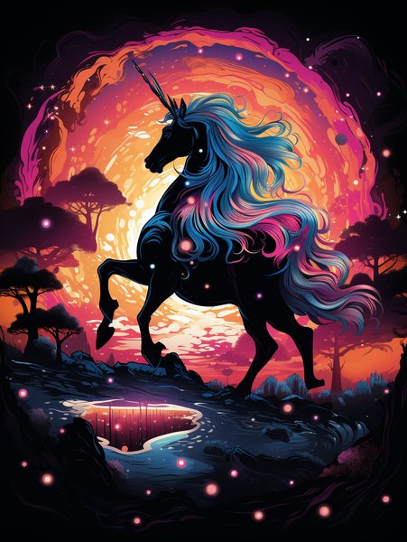 A Magical Unicorn Prancing Ac - Cute & Kawaii Screen Print T-Shirt & Hoodie