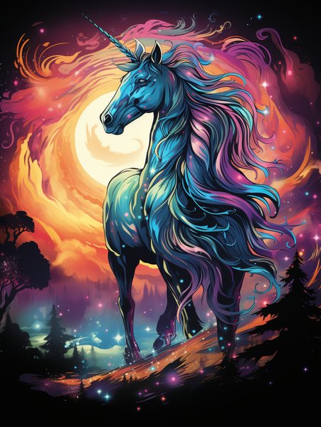 A Magical Unicorn Prancing Ac - Cute & Kawaii Screen Print T-Shirt & Hoodie