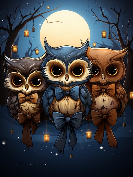 A Pair Of Cute Owls Wearing B - Cute & Kawaii Screen Print T-Shirt & Hoodie