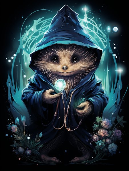 A Playful Hedgehog Dressed As - Cute & Kawaii Screen Print T-Shirt & Hoodie