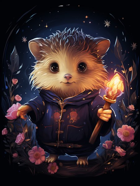 A Playful Hedgehog Dressed As - Cute & Kawaii Screen Print T-Shirt & Hoodie