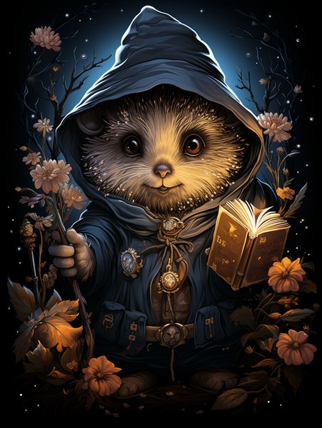 A Playful Hedgehog Dressed As - Cute & Kawaii Screen Print T-Shirt & Hoodie