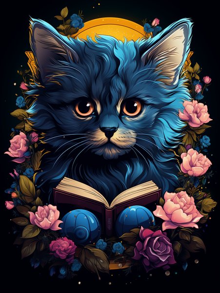 A Playful Kitten With Oversiz - Cute & Kawaii Screen Print T-Shirt & Hoodie