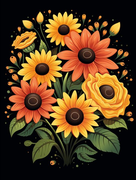 A Bunch Of Happy Sunflowers W - Cute & Kawaii Screen Print T-Shirt & Hoodie
