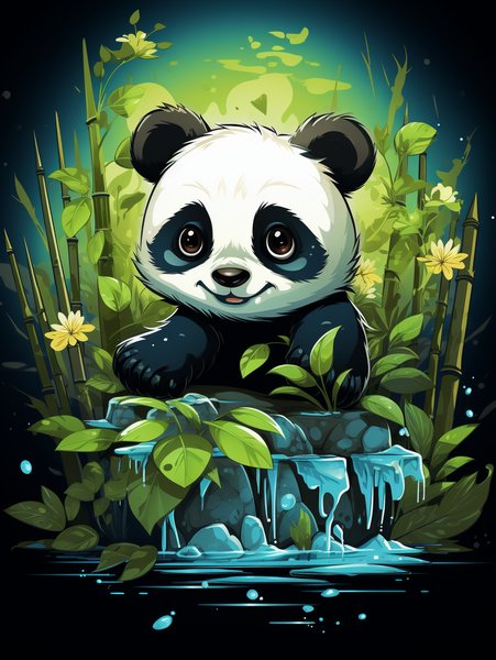A Playful Little Panda Rollin - Cute & Kawaii Screen Print T-Shirt & Hoodie
