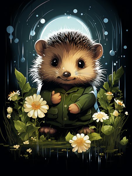 A Small Adorable Hedgehog Hol - Cute & Kawaii Screen Print T-Shirt & Hoodie