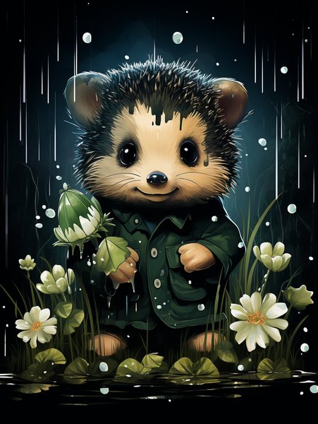 A Small Adorable Hedgehog Hol - Cute & Kawaii Screen Print T-Shirt & Hoodie