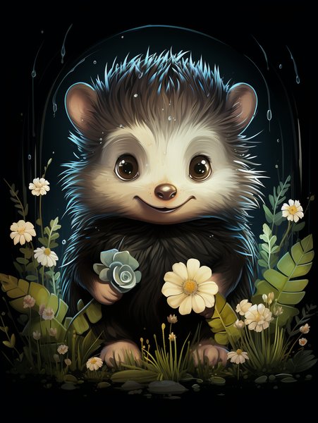 A Small Adorable Hedgehog Hol - Cute & Kawaii Screen Print T-Shirt & Hoodie