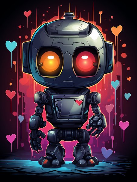 A Small Adorable Robot With B - Cute & Kawaii Screen Print T-Shirt & Hoodie