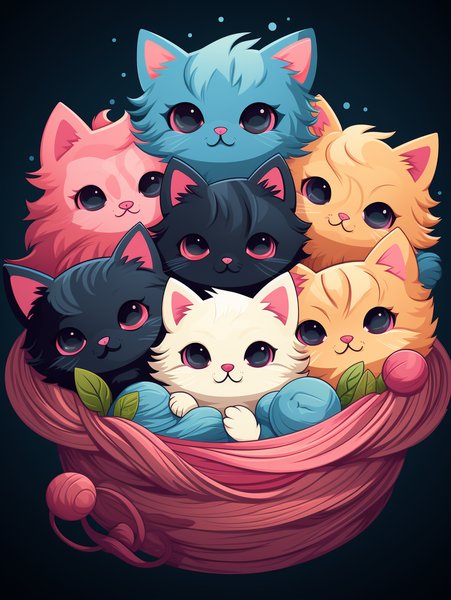 A Bundle Of Fluffy Kittens Sn - Cute & Kawaii Screen Print T-Shirt & Hoodie