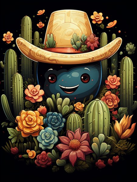 A Small Charming Cactus With - Cute & Kawaii Screen Print T-Shirt & Hoodie