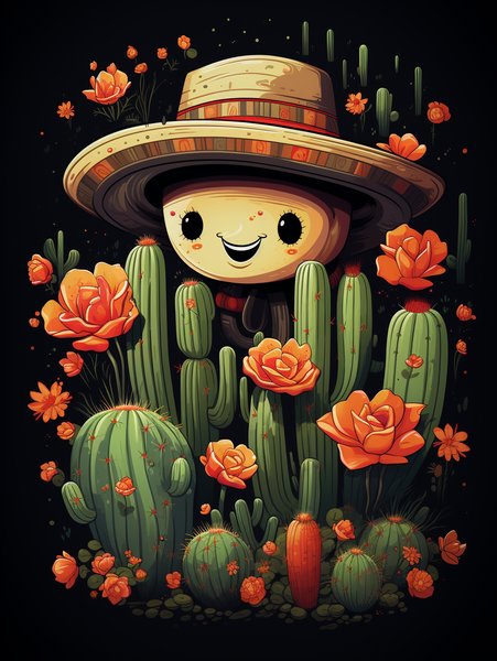 A Small Charming Cactus With - Cute & Kawaii Screen Print T-Shirt & Hoodie