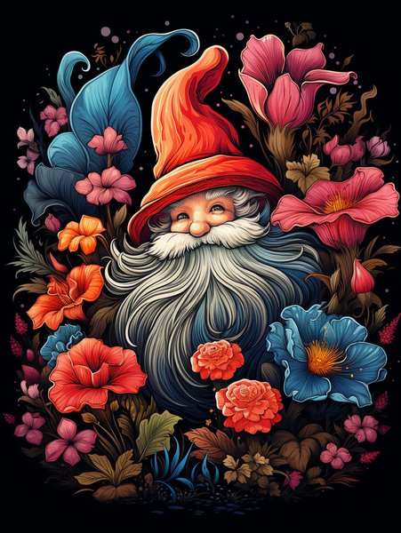 A Small Cheerful Gnome Garden - Cute & Kawaii Screen Print T-Shirt & Hoodie