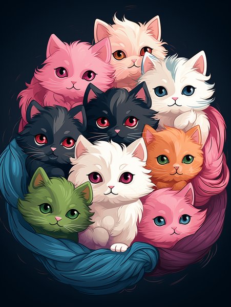 A Bundle Of Fluffy Kittens Sn - Cute & Kawaii Screen Print T-Shirt & Hoodie