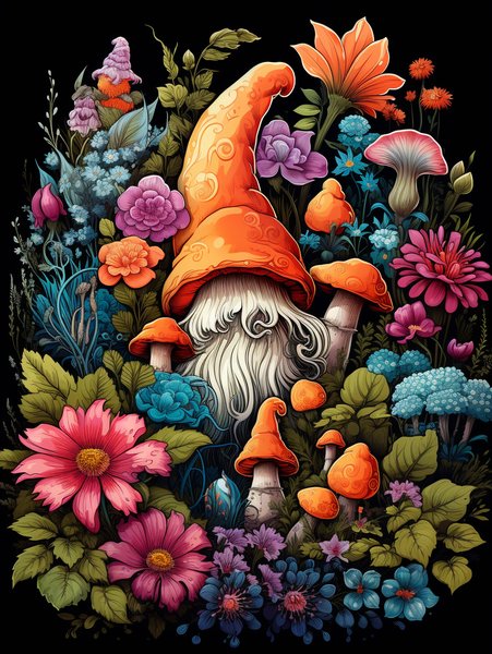 A Small Cheerful Gnome Garden - Cute & Kawaii Screen Print T-Shirt & Hoodie