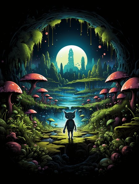 A Small Curious Alien Explori - Cute & Kawaii Screen Print T-Shirt & Hoodie