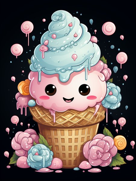A Small Delightful Ice Cream - Cute & Kawaii Screen Print T-Shirt & Hoodie