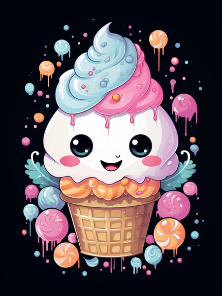 A Small Delightful Ice Cream - Cute & Kawaii Screen Print T-Shirt & Hoodie