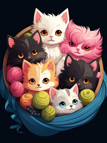 A Bundle Of Fluffy Kittens Sn - Cute & Kawaii Screen Print T-Shirt & Hoodie