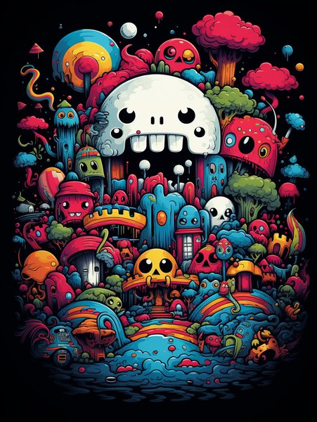 A Small Happy Pencil Drawing - Cute & Kawaii Screen Print T-Shirt & Hoodie