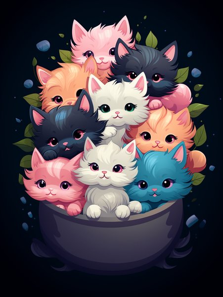 A Bundle Of Fluffy Kittens Sn - Cute & Kawaii Screen Print T-Shirt & Hoodie