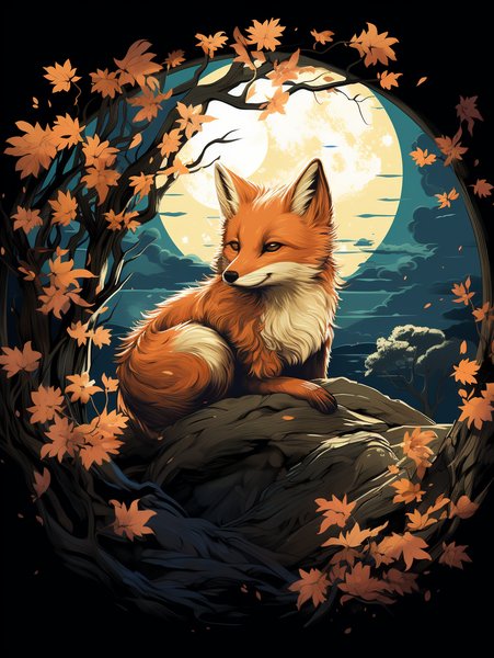 A Sweet Little Fox Curled Up - Cute & Kawaii Screen Print T-Shirt & Hoodie