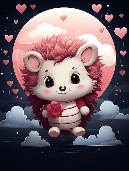 A Sweet Little Hedgehog Holdi - Cute & Kawaii Screen Print T-Shirt & Hoodie