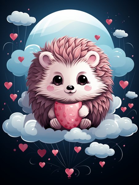 A Sweet Little Hedgehog Holdi - Cute & Kawaii Screen Print T-Shirt & Hoodie
