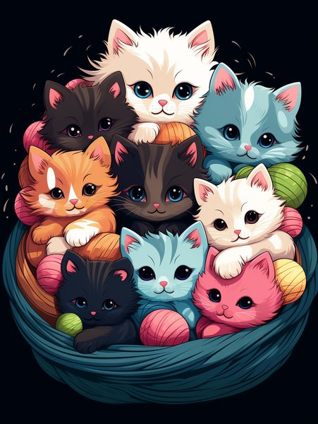 A Bundle Of Fluffy Kittens Sn - Cute & Kawaii Screen Print T-Shirt & Hoodie