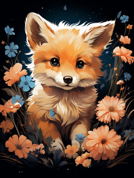 A Tiny Adorable Fox Cub With - Cute & Kawaii Screen Print T-Shirt & Hoodie