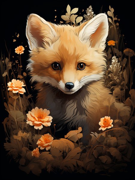 A Tiny Adorable Fox Cub With - Cute & Kawaii Screen Print T-Shirt & Hoodie