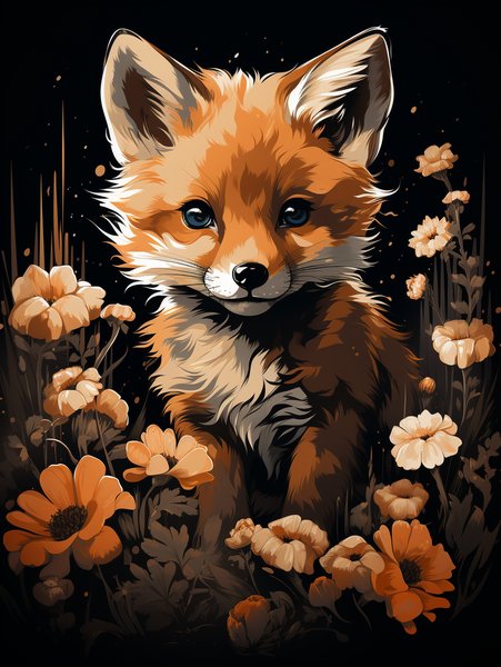 A Tiny Adorable Fox Cub With - Cute & Kawaii Screen Print T-Shirt & Hoodie