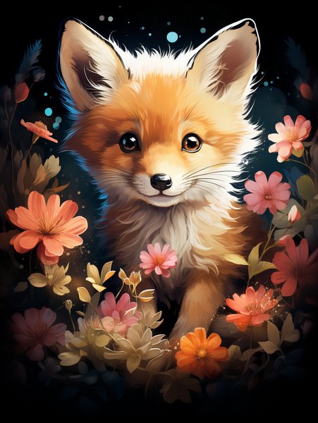 A Tiny Adorable Fox Cub With - Cute & Kawaii Screen Print T-Shirt & Hoodie