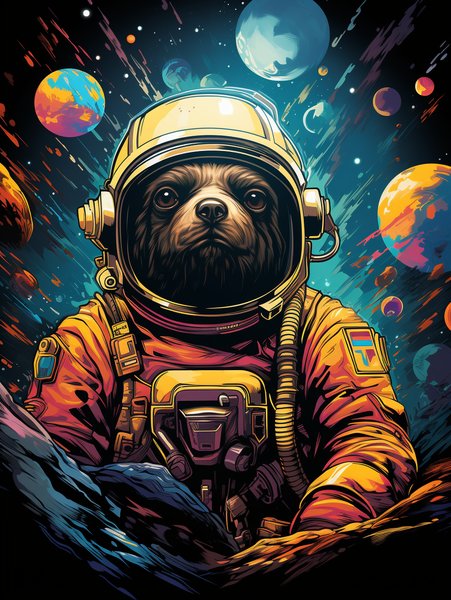 A Tiny Astronaut Pug Explorin - Cute & Kawaii Screen Print T-Shirt & Hoodie