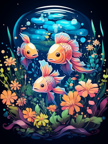 A Tiny Bubbly Aquarium With S - Cute & Kawaii Screen Print T-Shirt & Hoodie