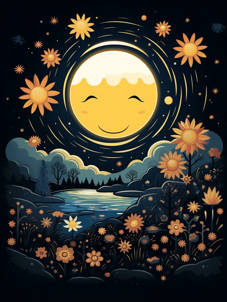 A Tiny Cheerful Sun Smiling D - Cute & Kawaii Screen Print T-Shirt & Hoodie