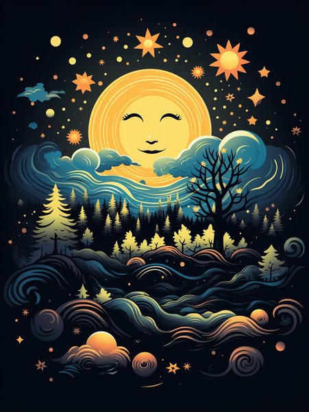 A Tiny Cheerful Sun Smiling D - Cute & Kawaii Screen Print T-Shirt & Hoodie