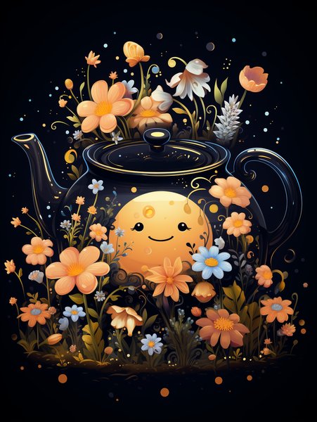 A Tiny Cheerful Teapot With A - Cute & Kawaii Screen Print T-Shirt & Hoodie