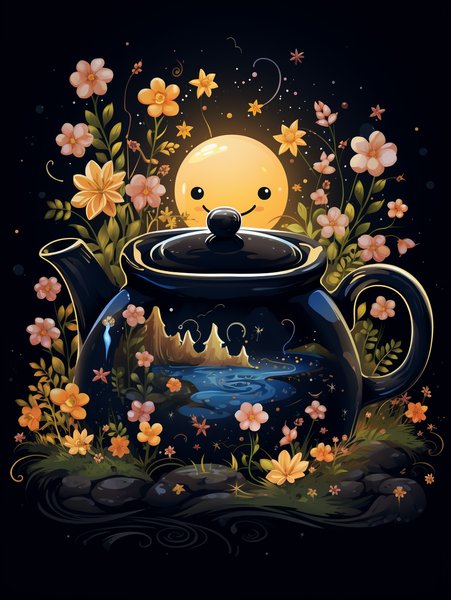 A Tiny Cheerful Teapot With A - Cute & Kawaii Screen Print T-Shirt & Hoodie