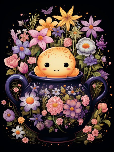 A Tiny Cheerful Teapot With A - Cute & Kawaii Screen Print T-Shirt & Hoodie