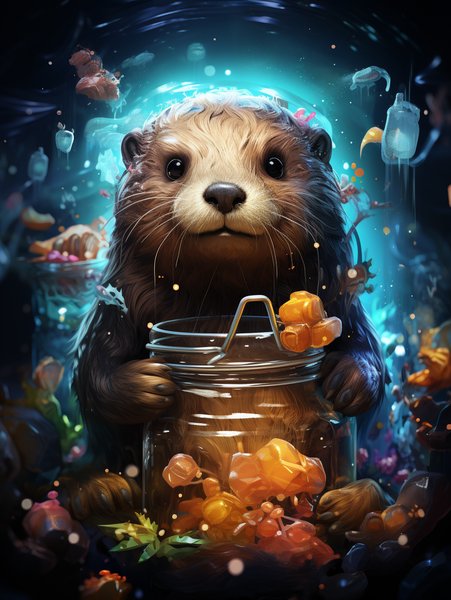 A Tiny Cute And Curious Otter - Cute & Kawaii Screen Print T-Shirt & Hoodie