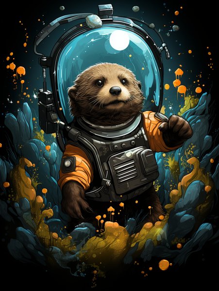 A Tiny Cute And Curious Otter - Cute & Kawaii Screen Print T-Shirt & Hoodie
